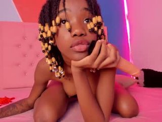 rihana_hot2 ebony cam babe with small tits presents tight cunt is soaked with desire